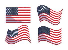 Isolated USA flags design vector