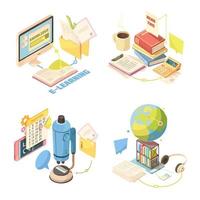 E-Learning Set Design vector