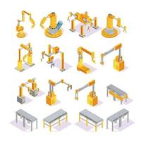 Conveyor System Isometric Set vector