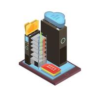 Data Cloud Isometric Set vector