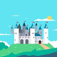 Fairytale tower flat style design vector