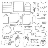 Set of doodle elements for bullet journal vector