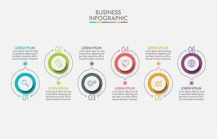 infografía con 6 elementos circulares numerados vector