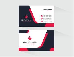 Red with Black Business Card Template vector