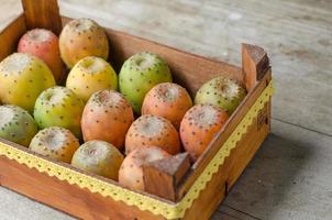Nice box full of prickly pears. photo