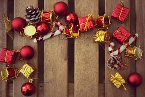 Christmas decoration with on wooden background