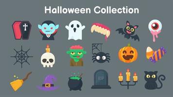 Collection of ghosts and objects for Halloween vector