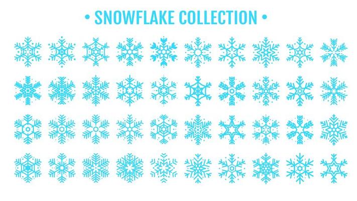 Beautiful blue snowflake design collection