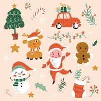 Set of Christmas elements vector