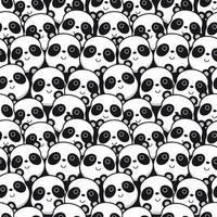 Panda face pattern  vector