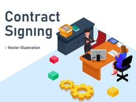 Contract signing landing page concept