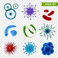 conjunto de virus realista vector