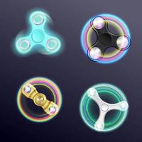 Set of finger spinners with led lights vector