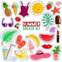 Set of summer stickers vector