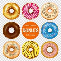 Set of realistic donuts  vector