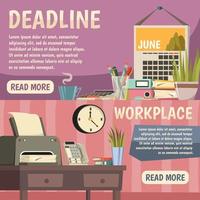 Office and work banner template set vector