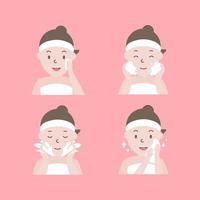 How to clean face steps vector