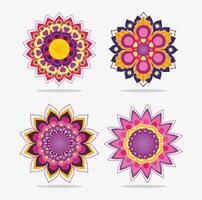 Mandala flowers design set