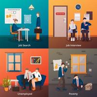 Unemployment scene set vector