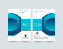 Blue and White Annual Report Cover Layout vector