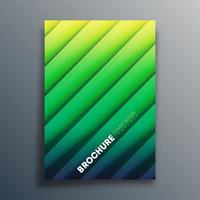 Gradient green cover template with diagonal lines vector