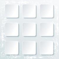 Empty square buttons with shadow isolated on grunge vector
