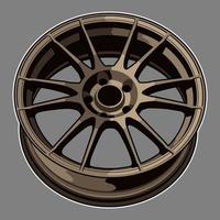 Bronze color car wheel drawing vector