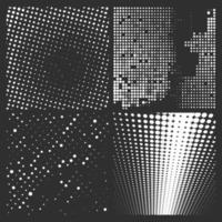 Halftone white patterns isolated on a black vector