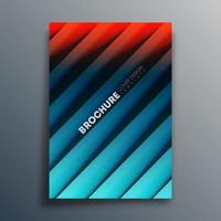 Red blue gradient cover template with diagonal lines vector