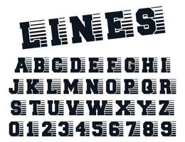 Lines alphabet template vector