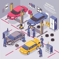 Isometric auto service interior vector