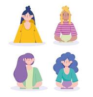 Women avatars set vector