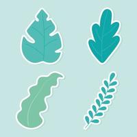 Plant leaves icon set vector