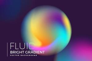 Holographic fluid bright gradient circle design vector