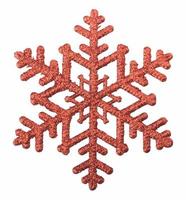 red snowflake isolated on white background