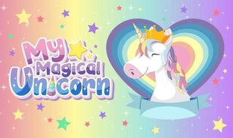 Unicorn Banner on Pastel Background Color vector