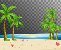 escena de la naturaleza de la playa con fondo transparente vector