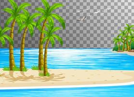 escena de la naturaleza de la playa con fondo transparente vector