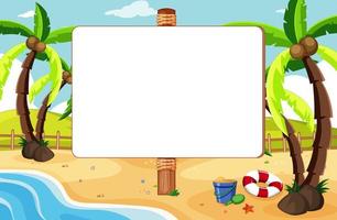 Empty Banner Board in Tropical Beach Scenery vector