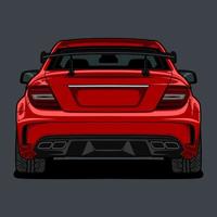 Back View Red Car Drawing vector