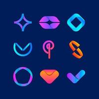 Gradient Abstract Logo Collection vector