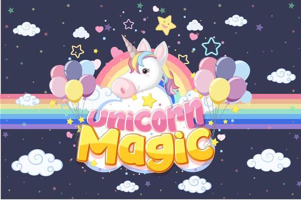 Unicorn Banner on Pastel Background Color