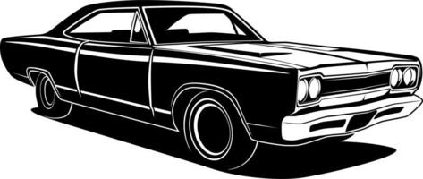 dibujo de carro retro blanco y negro vector