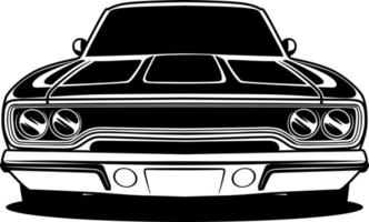 dibujo frontal del coche blanco y negro vector