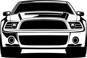 Black and white car front drawing vector