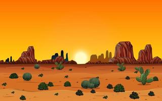 Wild Desert Landscape at Daytime Scene vector