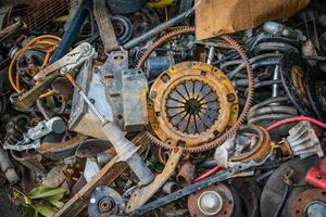 Parts pile of old cars photo