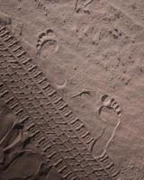 Foot prints in the sand photo