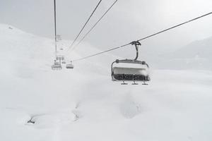 Cable car in the snow photo