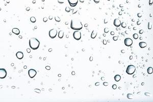 Water droplets on white background photo